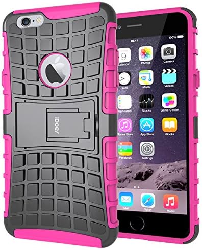iPhone 6S Plus Case Impact Tough Rugged Heavy Duty ShockProof Hybrid Kickstand Bumper Protective Bag Cover Case With Stand For Apple iPhone 6 6S Plus 5.5 Inch - Pink