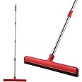 Mitclear Floor Squeegee Mop Heavy Duty with Telescopic Handle(57IN), Indoor/Outdoor Wet Room Floor Squeegee with Dual Foam Blade, Floor Water Wiper for Shower, Bathroom, Kitchen, Garage