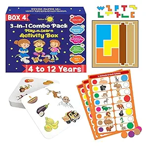 SmartoKids Games And Puzzle For 4-12 Years, 14 Sets And 112 Game Play, 30 Cards With 6 Category Pictures On Each Card, 10 Puzzle Pieces, Multicolor