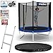 Produktbild Kinetic Sports Outdoor Gartentrampolin TÜV GS Komplett-Set inkl. Sicherheitsnetz Randabdeckung Leiter Abdeckplane für Kinder und Erwachsene Ø 183 cm