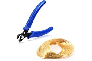 SPEEDWOX Pince coupante de fil à mémoire de forme de 12,7 cm - 100 boucles - Doré - Pour la fabrication de bracelets, de bijoux, de perles, de travaux manuels