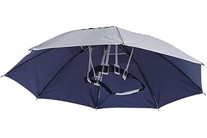 SWOQ 2 Stück Kompakte Größe Outdoor Angeln Regenschirm Hut, Regenschirm Hut, Camping, Angeln, Jagen, Wandern und andere Outdoor-Aktivitäten für Camping Wandern