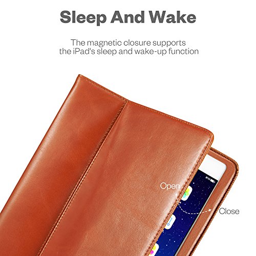 KAVAJ iPad Air Ledertasche Case Hülle „Berlin“ für das Apple iPad Air, cognac braun aus echtem Leder mit Standfunktion. Dünnes Smart Cover als edles Zubehör für das Original iPad Air - 3