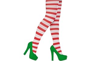 Storm&Lighthouse Fancy dress Festive Red and White Striped Tights Full Length Tights Christmas Elf Dress Up