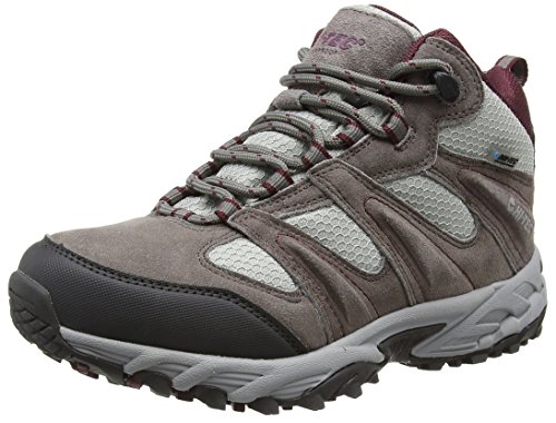 Hi-Tec Sensor Mid WP - Botines de Senderismo Para Mujer, Color Gris - Grey (Grey/Plum), Talla 37 EU (4 UK)