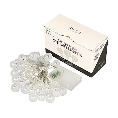 Innoo Tech Lichterkette 40er LED 4,6 Meter Globe kristallkugeln mit Batteriehalter Innen- und Außenbereich Beleuchtung Kugel für Party, Deko, Feiern, Garten, Terrasse, Hof, Haus, Weihnachtsbaum, Zimmer Warmweiß - 7