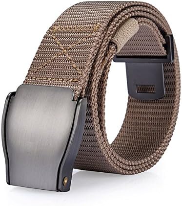 Sichyuan Men Casual Breathable Nylon Canvas Waist Belt With Automatic Plastic Buckle ,Adjustable Elastic Stretch Knit Strap Waistband.