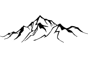 AUFGEKLEBT Adesivo per auto, motivo: montagne di montagna, montagna, montagna, montagna, alpino e montagna, colore: nero