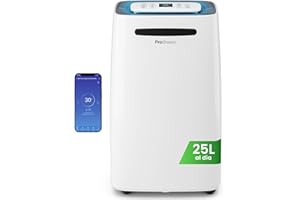 Pro Breeze deshumidificador inteligente 25L/día con Wi-Fi, pantalla digital, modo ropa, drenaje continuo y temporizador para humedad y condensación