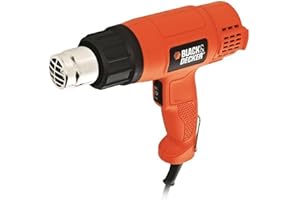 BLACK+DECKER KX1650-QS Décapeur Thermique Filaire - Débit de 570 à 740 L/min - Poignée Pistolet - Livré avec Un Grattoir 1750W, Rouge