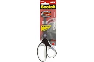 Scotch Tijeras de Titanio Antiadherentes - 20 cm - Tijeras Profesionales de Precisión con Corte Suave - Color Negro/Blanco