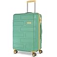 American Tourister BRICKLANE+ 68 CM Medium Check-in Polycarbonate (PC) Hard Sided 8 Wheels Spinner Luggage/Suitcase/Trolley Bag for Travel (Emerald Green)