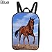 Produktbild gfjhgkyu Nützliche Büro Artikel Kinder Kids Pferd Druck Buchen Aufbewahrung Schule Tasche Rucksack Rucksack Reisen – Beige 22 cm von 8 cm von 30 cm Blue 22cm by 8cm by 30cm