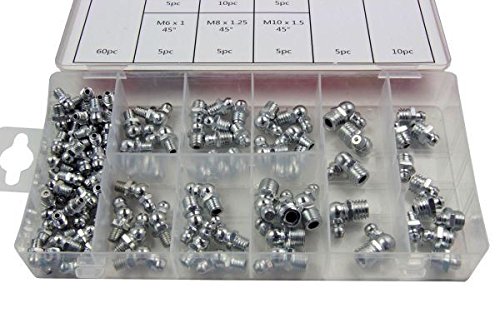 Resolut 110PC Assorted Metric grease Nipple Fittings B2894