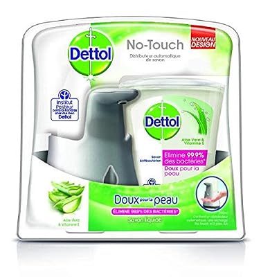 Dettol Distributeur Automatique de Savon No Touch Kit Effet Inox 250 ml