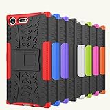 WindCase Xperia XZ Premium Hülle, Outdoor Dual Layer Holster Armor Tasche Heavy Duty Defender Schutzhülle mit Ständer Case für Sony Xperia XZ Premium Schwarz - 