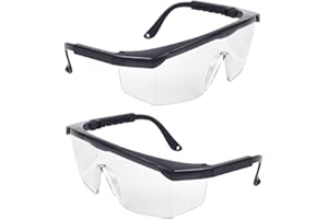 JUHONNZ Safety Goggles,2 Pcs Wrap Around Safty Glasses Anti-Fog Protective Goggles Grey Frames Eye goggles protectionfor Kids adult Eye Protection with Clear Thicker PC Lenses For Outdoor Activities