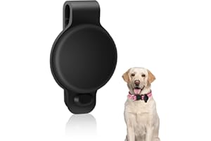 YSQEVN Funda para Collar de Perro Funda de Silicona Compatible con Airtag Protectora Accesorios Seguridad Antipérdida Impermeable para Cuello Localizador Mascotas Gatos Negro