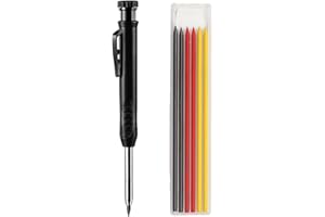 La Nago Carpenter Pencil Mechanical Pencil Set Built-in Sharpener Carpentry Automatic Pencils Deep Hole Marker for Architect Carpenter Woodworking Construction (1)