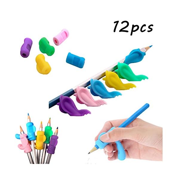 10 Guides Doigts Ergonomiques Pour Enfants - Aide à La Tenue Du Crayon En Silicone (couleurs Assorties)