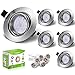 Produktbild Liqoo 6er Einbaustrahler LED 230V GU10 Set Warmweiß Deckenspots Einbauleuchte Einbauspots Rund Schwenkbar, 6W ersetzt 40W, Ra80 Farbwiedergabe, Loch Ø68-80mm, 2700-3000K 550lm, mit Einbau-rahmen, Fassung