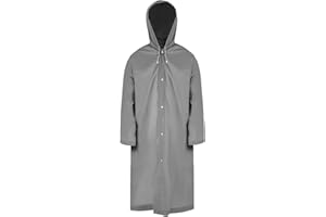 welsberg 1x Raincoat Rain Poncho with Hood and Sleeves Reusable Waterproof Rainwear for Adults Unisex, silver, one size