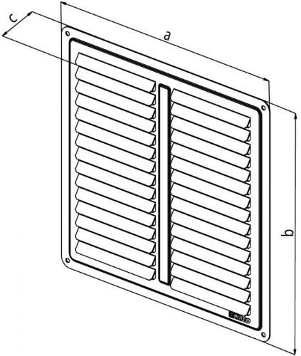 Edelstahl Lüftungsgitter – 205 x 205 mm – Abluftgitter – Schlitz-Gitter – Lamellengitter - 2