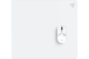 Razer Atlas - Tappetino per mouse in vetro (Vetro temperato premium, Superficie microincisa, Resistente a sporco e graffi, Movimenti del mouse più silenziosi, Base in gomma antiscivolo) Bianco
