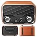 Price comparison product image Etro Wood Bluetooth Speaker Alarm Clock Digital Radio Clock, Multifunctional FM Radio Bedside Table Clock, Voice Announcement, Voice Call