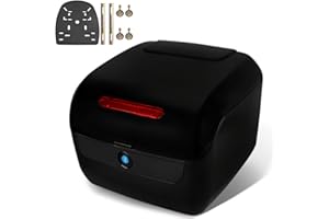 NUACOS Motorrad Kofferraum Heckbox Helm GepäCkaufbewahrung Top Case Wasserdicht Schlagfest AbschließBare Universelle Harte Motorrad Top Box mit SchlüSseln und Platte ,E,9*13*13inch