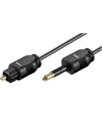 KabelDirekt – Cable optique Mini-TOSLINK – 1,5m – tressé, avec protection du signal (câble audio Mini-TOSLINK à TOSLINK, câble numérique S/PDIF/pour barres de son, systèmes stéréo, Hi-Fi