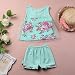New Baby Girls Cotton Flower Lace Bow Sleeveless Top+Short Pants Clothing Set