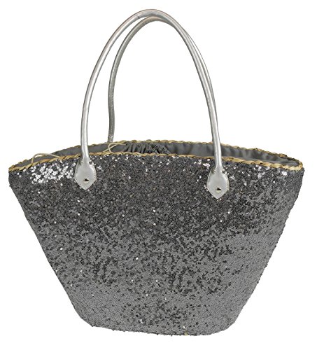 Preisvergleich Produktbild Camomilla Milano-Strandtasche Pailletten Silber