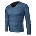Produktbild Strickwaren Herren Sunday Winter Gut aussehend Pullover Muscle Schlank Jumper Strick Körperform Outwear Bluse (Blau, 6XL)