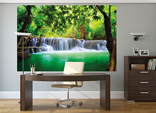 Paradies Fototapete – Wasserfall im Wald – Dschungel Fluss Kanchanaburi Thailand Si Sawa Wandbild- XXL Wanddeko 210 x 140 cm - 9