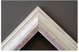 Artecentro cornice per quadri tele - shabby chic bianco-colore in legno varie misure offerta (bianco/rosso, 50x50 + passepartout)