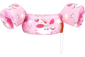 HeySplash Manguitos de Natación para Niños, Chaleco Flotante para Aprender a Nadar Piscina Flotadores con Brazaletes, Doble Hebilla de Segura Ajustable para Niños