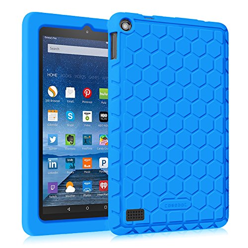 Fintie Fire 7 2015 Hülle - Leichte Rutschfeste Stoßfeste Silikon Tasche Case Kinderfreundliche Schutzhülle, Blau