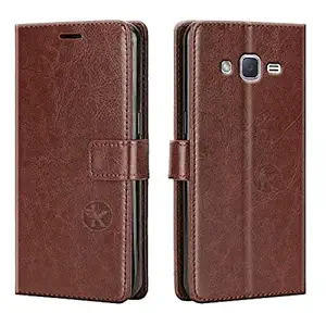 Dgeot Flip Cover for Samsung Galaxy J7 Nxt (Soft and Flexible|TPU|Brown)