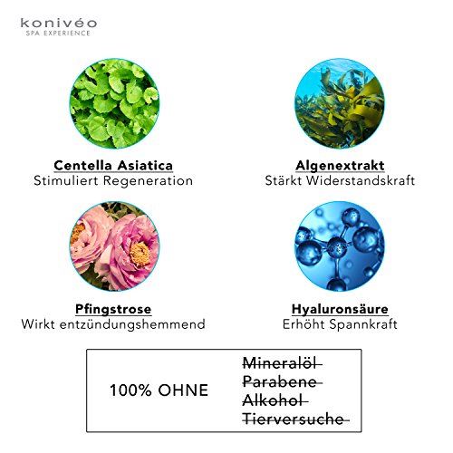 Premium Tuchmasken mit Dermatest-Note „Sehr Gut“. Vliesmasken Sheet Mask mit Hyaluron und Algenextrakten für Strahlend Schöne Haut von Konivéo. Gesicht Masken aus Tuch 100% Parabenfrei (2er Spar-Set) - 5