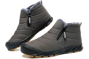ziitop Botas De Invierno Para Hombre Con Forro CáLido Botas de Nieve Con Cremallera Botas De Cañ A Corta Planas De Invierno Para Exteriores CóModas y Antideslizantes
