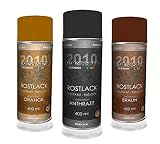 rostfarbe auto Rosteffektlack Rosteffektlack Spraydosen Set 3 farbig - 3x 400ml