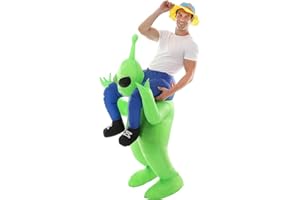 ZAJCI Gonflable Costume Vert Alien ET Costumes Gonflable Déguisements Costumes Vêtements fête pour Adulte - Dinosaur Costume Sumo Gonflables de de Noël Carnaval d'halloween