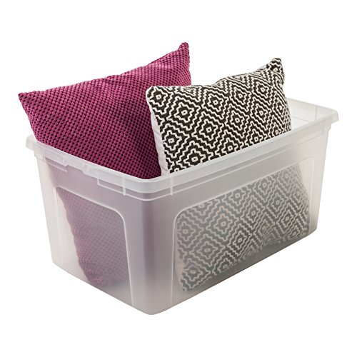 Iris 104371.0 Set von 3 Aufbewahrungsboxen mit Deckel, Ordnungssystem 50 L, Stapelbare, Kunststoffbox, transparent - 2