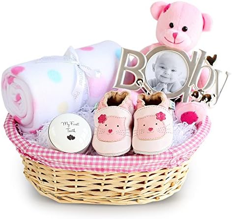 Deluxe Girl New Baby Gift Basket, Newborn Baby Hamper, Baby Shower Ideas, Christening Gifts, Maternity Presents