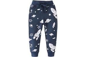 TCWWBB Boys Trousers Digger Dinosaur Reindeer Santa Claus Cotton Sweatpants Jogging Drawstring Tracksuit Pants Kids Girls Christmas Xmas Sport Jogger Bottoms Age 1-7 Years