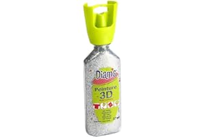 DIAM'S Peinture 3D Tous Supports, Argent pailleté, 37 ml