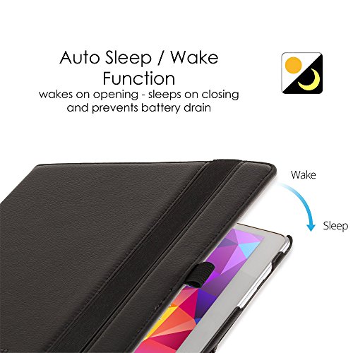 ForeFront Cases® Neue Leder Drehbar Hülle / Tasche / Case / Cover für Samsung Galaxy Tab S 10.5 T800 – Rundum-Geräteschutz und intelligente Auto-Sleep-Wake-Funktion mit 3-JAHRES-GARANTIE VON FOREFRONT CASES – inkl. Eingabestift - 6