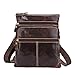 Produktbild Männer Echtes Leder Messenger Bag Lässig Business Schultertasche Multi-Reißverschluss Organizer Reisetasche,Brown-OneSize
