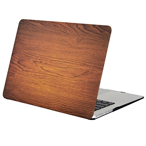 MOSISO Ultra Slim Plastik Hartschale Schutzhülle Snap Case für MacBook Air 13 Zoll (A1466 / A1369), Braunes Holz Getreide